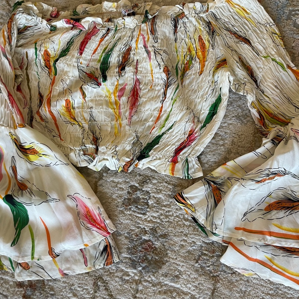 Colorful Off-Shoulder Blouse